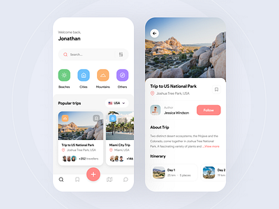 Travel App adventure app app design clean ios iphone x journey minimal mobile mobile app mobile ui simple tourism travel travel app trip ui ux vacation