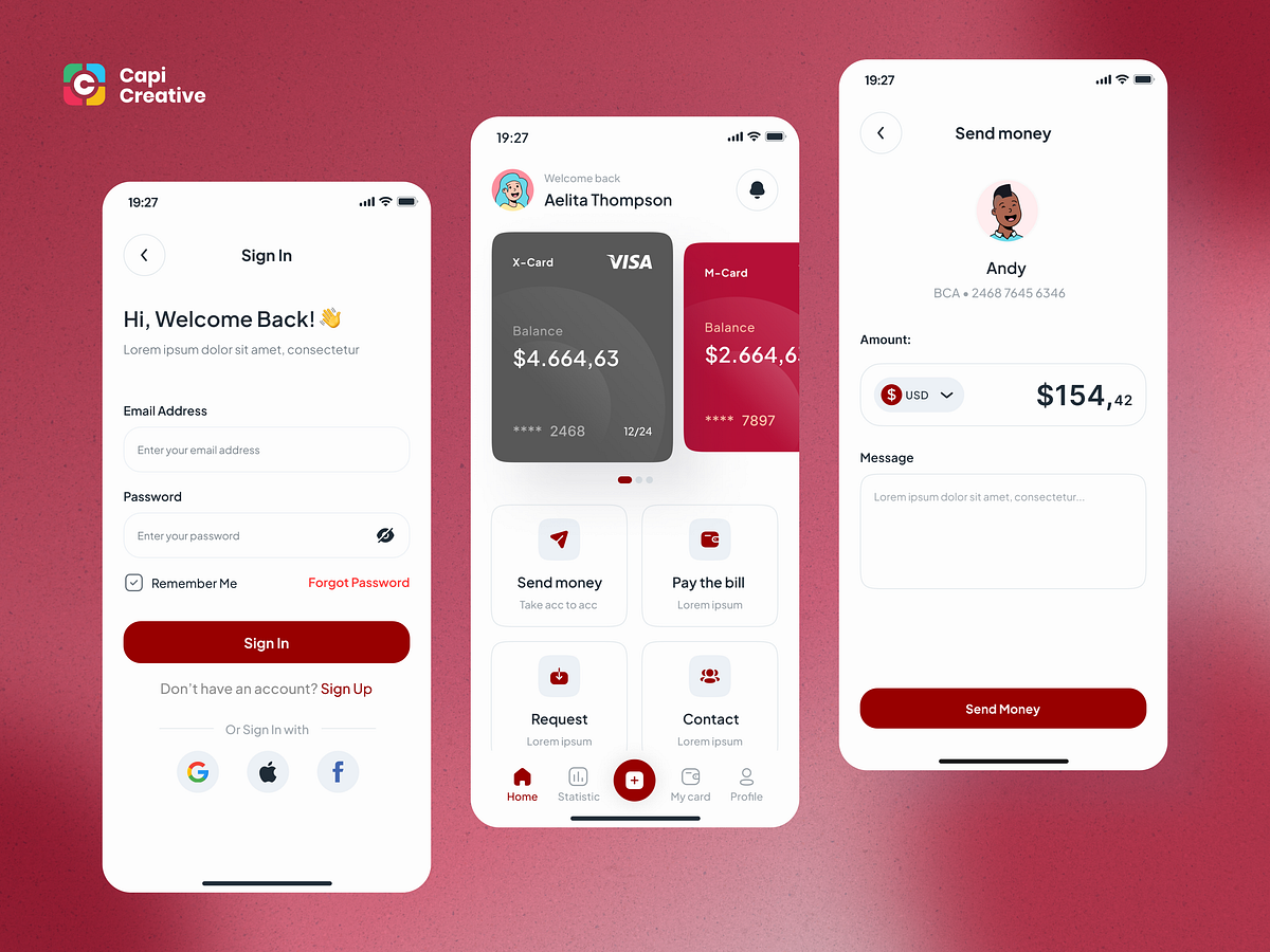Fintech - Mobile App Ui Concept by Capi Product on Dribbble