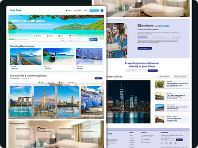 Nova Luxe – Luxury Travel Booking UI Design bookingplatform carrental designnovateam exploretheworld flightbooking futureoftravel holidayplanning hotelbooking luxuryescapes luxurytravel novaluxe onlinebooking premiumtravel travel travelbooking travelinspiration traveltech travelwebsite uiuxdesign vacationplanner