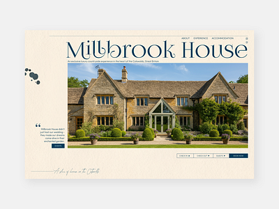 Millbrook House_ Luxury B&B mock-up bb website branding design desinger hero section hospitality website hotel website web design website website design