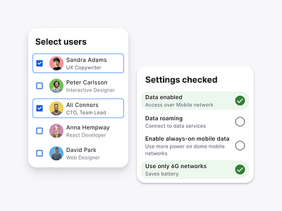 Styling ideas for React checkbox component UI design android app check checkbox dashboard design design system figma ios list material mobile react select selected selection templates ui ui kit web