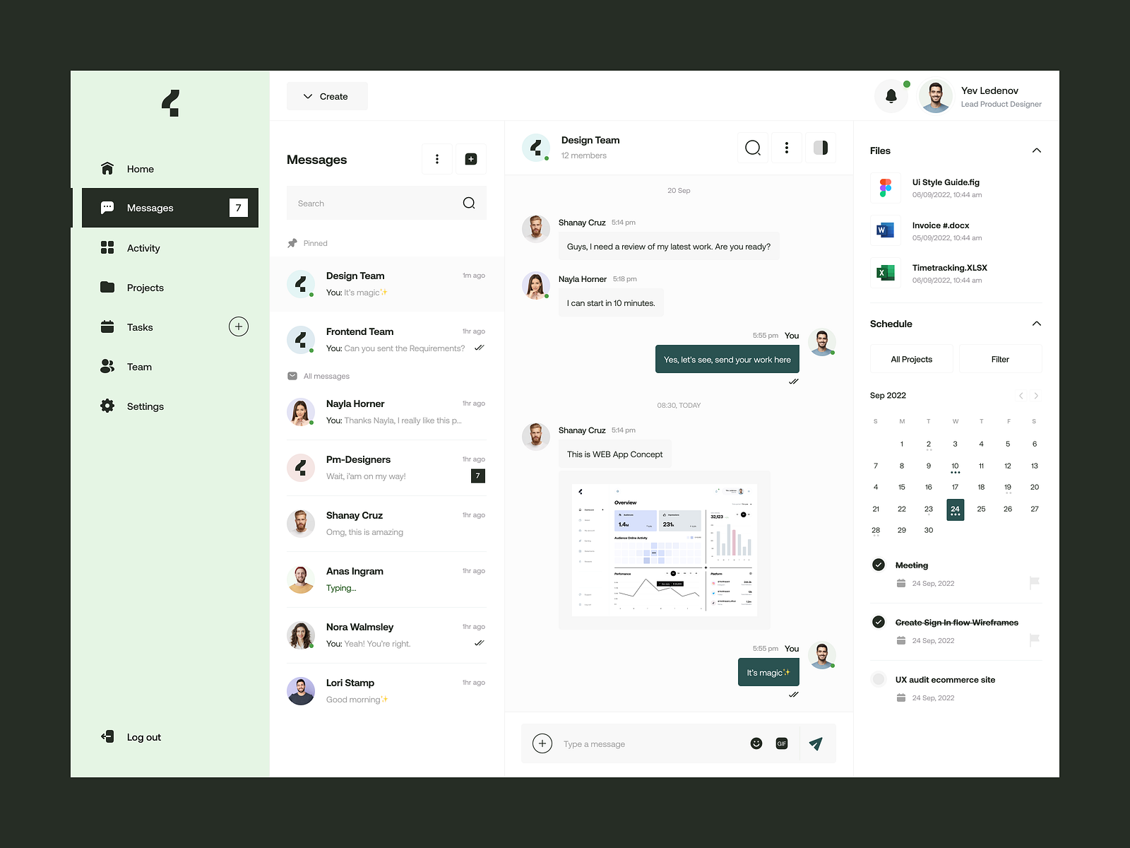 Message Center by Yevhen Ledenov on Dribbble
