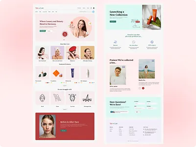 Skin+care | Elegant skincare and cosmetics website beauty beauty products cosmetic design fashion fashion products landing page parlour ui ux webdesign