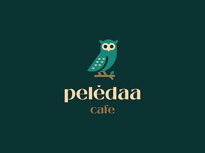 Pelėdaa Cafe abstract beverage bird boild branch branding coffee drink elegant feather food fun logo luxury minimal nature owl restaurant tree wild