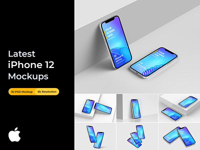 iPhone 12 PSD Mockup - 30 Exclusive Mockups Scenes 12 app apple banner device floating flying hero iphone iphone 12 mockup mobile mockup phone presentation product realistic showcase web