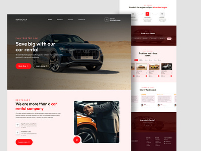 Car Rental Landing Page Design | UI Design | Car Rental figma landing page ui web design