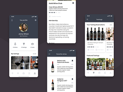 WineFan - Social and E-commerce design illustration logo mobile mobile ui social social app typography ui uiux ux wine