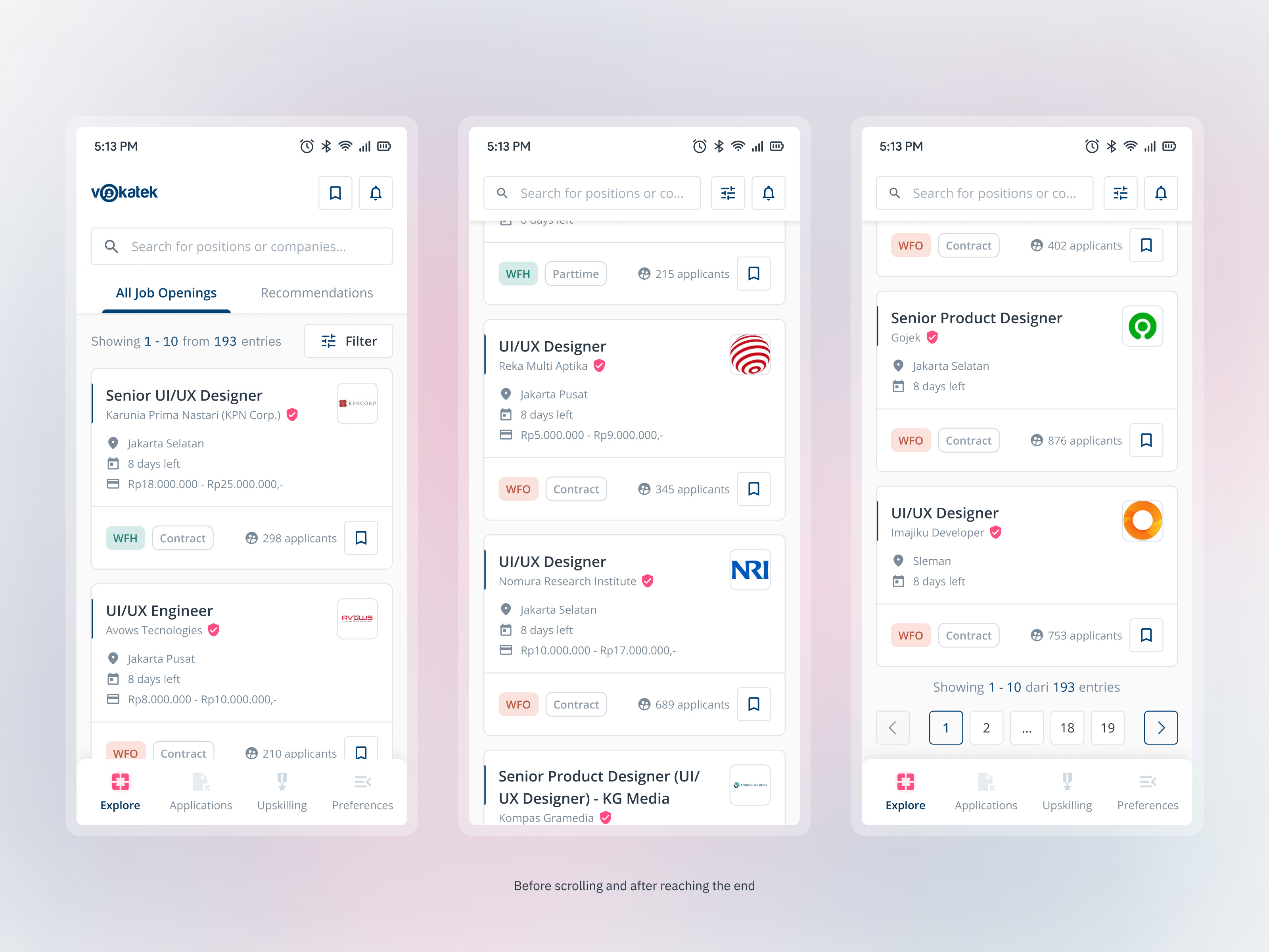 Example of Mobile App UI Design