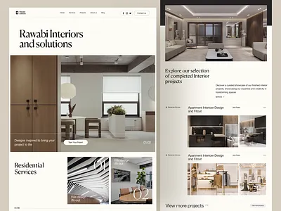 Rawabi - Interior Design Agency Landing Page agency architecture company design furniture home home page interior interior agency interior architecture interior design landing page minimal room ui ux web web design website website design