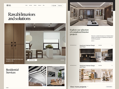 Rawabi - Interior Design Agency Landing Page agency architecture company design furniture home home page interior interior agency interior architecture interior design landing page minimal room ui ux web web design website website design