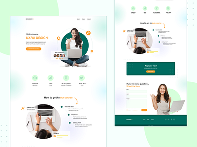 Landing page "Design courses" design designer homepage landingpage learn learning ui uiux ux web webdesign website