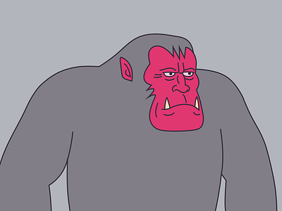 sourpuss animal ape cartoon character design dribbble giant illustration legend mascot monster myth teeth