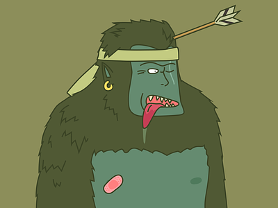 Dorfunct arrow bandaid cartoon character design dribbble fur hair illustration mascot piercing teeth tongue