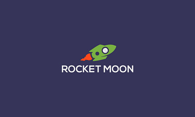 Rocket Moon design flat graphic design illustration illustrator logo minimal vector