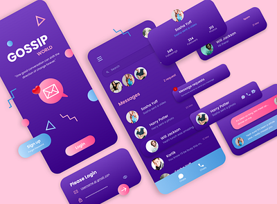 MOBILE APP : Funky Chatting app branding design desogn graphic design illustration ui vector