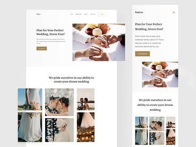 Rabino - Wedding Organizer Website & Responsive branding clean design minimal responsive responsivemobile ui userinterface ux webdesign website wedding weddingorganizer