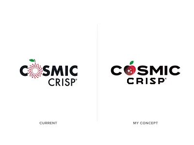Cosmic Crisp Logo Concept apple branding branding concept cosmic crisp design fruit logo logo concept produce redesign simple space stars vector washington