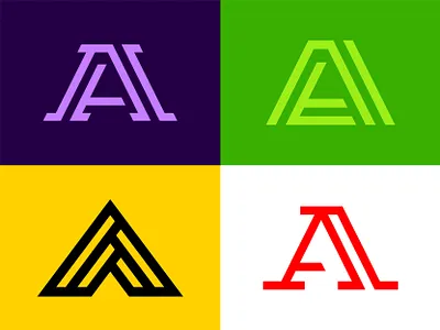 Letter A Logos a bold brand branding digital geometric icon identity industrial letters lines logo mark media minimal serif simple symbol triangle