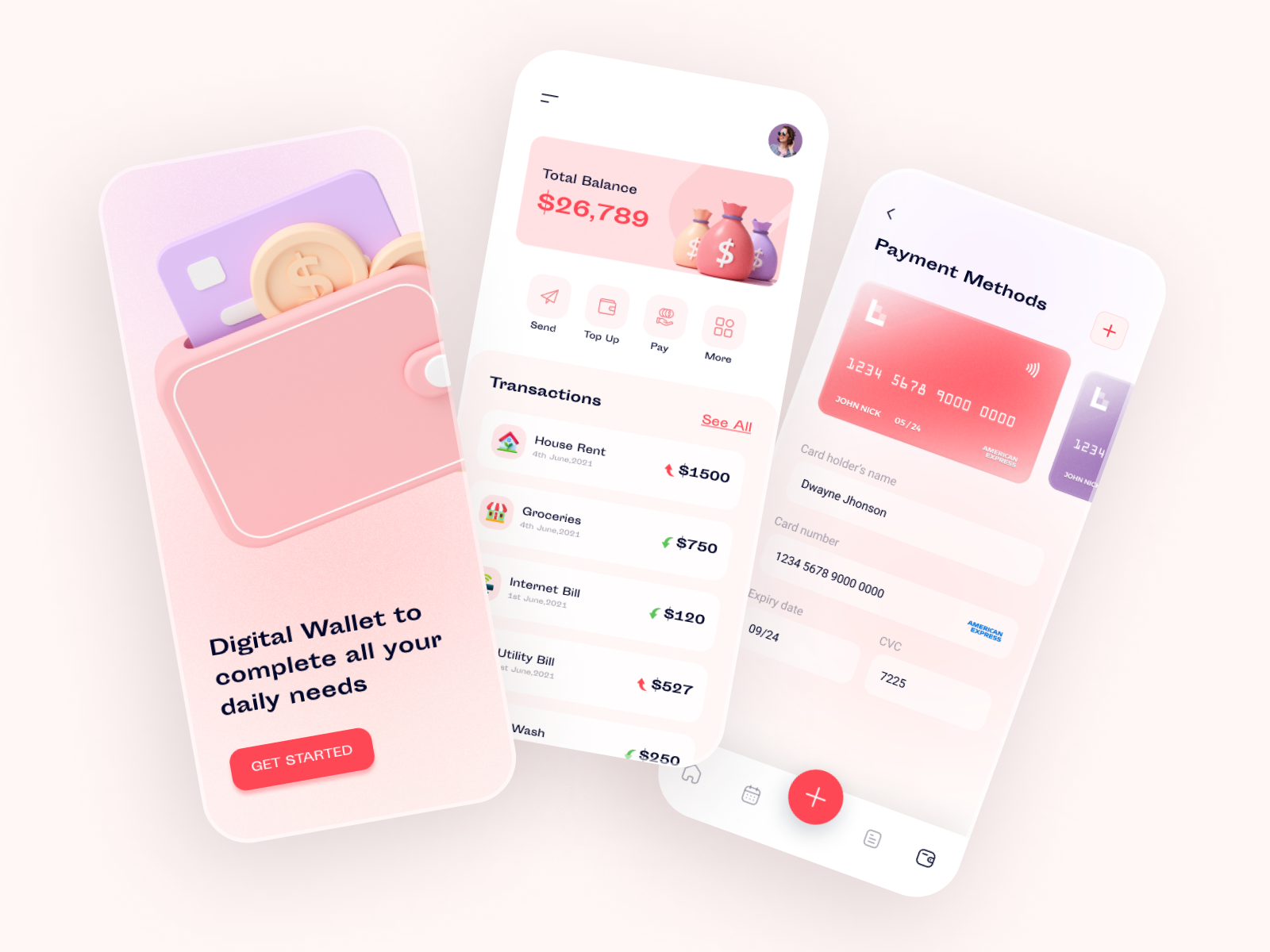 Wallety - Your Digital Wallet by RH | Web & Mobile App Design, Landing ...
