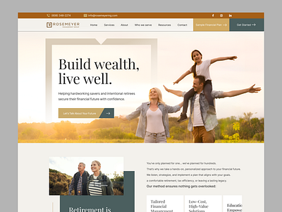 Financial firm management landing page business design family finance firm financial planning firm high end minimal modern nature real estate relax retirement sucess tax planning ui uiux wealth web website