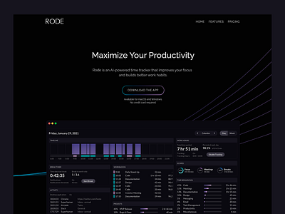 AI Productivity Tracker Website ai analytics dashboard data visualization digital workspace focus tracker modern interface smart insights task management time tracking tracker website tracking platform. ui design user friendly ux design ux ui web design website windows software work efficiency work habits