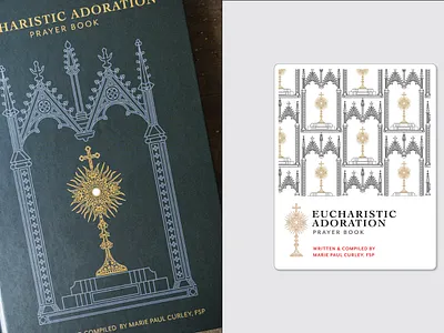 Eucharistic Adoration Prayer Book book cover branding graphic design illustration illustrator line art