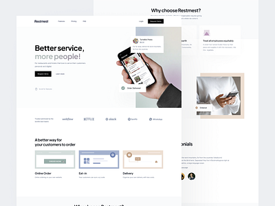 Landing Page clean custom icons design desktop figma landing landing page landing page design modern ordering restaurant restaurant landing page ui web