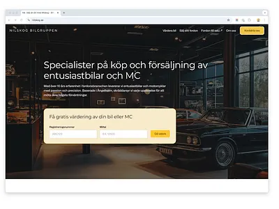 Car Reseller in Sweden – Nilskog.se car reseller cars landing page nilskog webdesign website