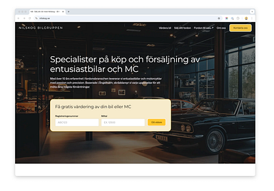 Car Reseller in Sweden – Nilskog.se car reseller cars landing page nilskog webdesign website