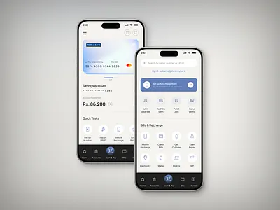 💳 Seamless & Secure Banking Experience! app bank bill branding design illustration logo payment recharge ui ui design ui inspiration uiux upi ux webdesign