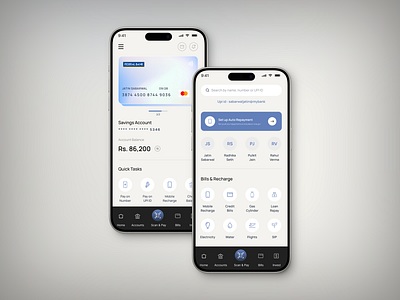 💳 Seamless & Secure Banking Experience! app bank bill branding design illustration logo payment recharge ui ui design ui inspiration uiux upi ux webdesign