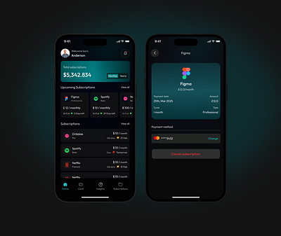 Subscription Manager App bills bills payment design finance fintech fintech app fintech design interface mobile app mobile applicatiion mobileapp payment product design subscription app susbscription manager ui ui design uiux ux
