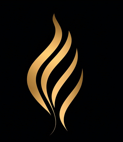 Golden Logo Cube + Flame logo