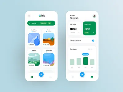 Bit - Digital asset microstock android app app application clean design app illustration iphone app microstock mobile ux
