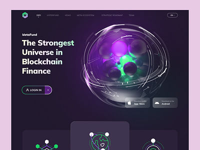 Metafund Website 3d binance coin crypto cryptocurrency dark mode design web header landingpage motion graphics payment token web website