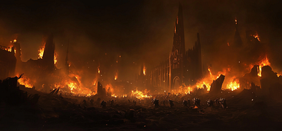 Apocalyptic Warhammer's Grim | Movie Concept art 2d 3d blender concept conceptual digital art enviroment fire game art illustration isreal movie movieart palestine vfx visuals war war art world war 2