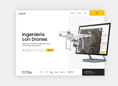 Spybee Website adobe xd analytics architecture construction data geography geospace geospatial data landing page ortographic web design yellow