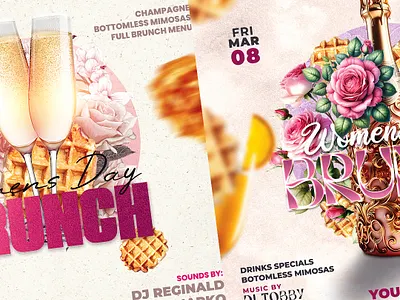 Womens Day Brunch Flyer Template brunch club flyer design flyer flyer design graphic design instagram post march 8 nightclub party social media post template womens day