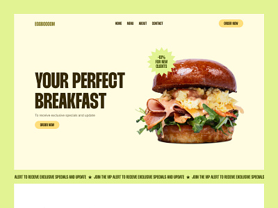 Egg Drop Sandwich Website 2025 aestetic bright burger cafe colorful delivery food kind minimal restaurant sweets toast trend ui