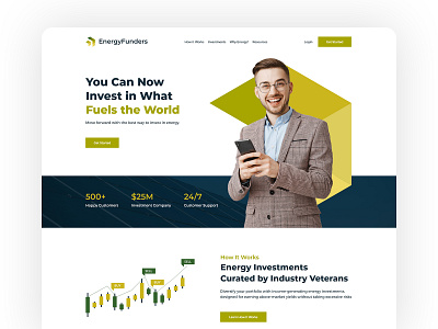 Energy Funders Landing Page clean design energy funding landing page ui ui design ux ux design web design website