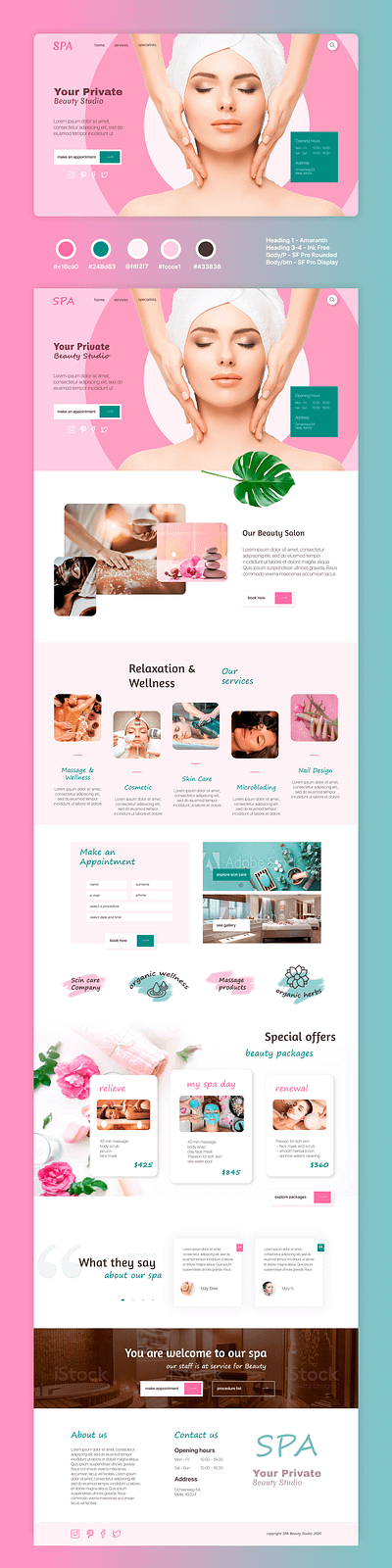 Beauty Studio concept app beauty studio concept design spa ui ux