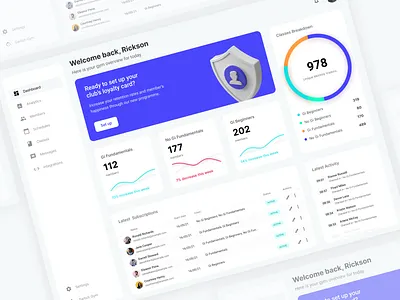 Gym Management Dashboard dashboard design desktop dashboard gym interface management product product design typography ui user interface ux web