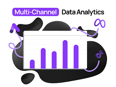 Multi-Channel Data Analytics - Website Banner Illustration analytics artwork banner branding data design graphic design homepage illustration multi channel social media web website