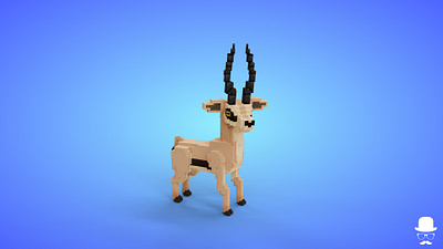 Voxel African Animals - Antelope - Game Asset 3d 3d model african animal animals antelope cartoon fantasy game asset isometric lowpoly savanah stylized voxedit voxel voxel art voxels