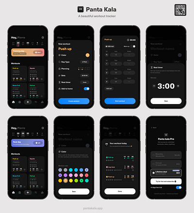 Workout tracker app android app dark dark mode design figma fitness gym ios linear mobile modern sport tracker training ui ux workout