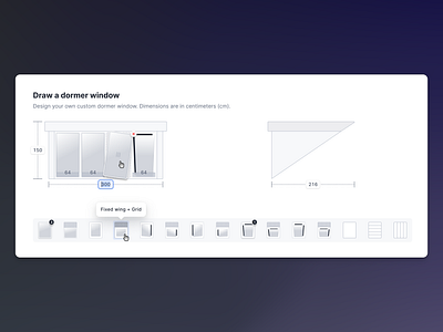 🪟Dormer window builder application dashboard design icon illustration ui product design ui ui design user experience user interface ux ux design web app windows