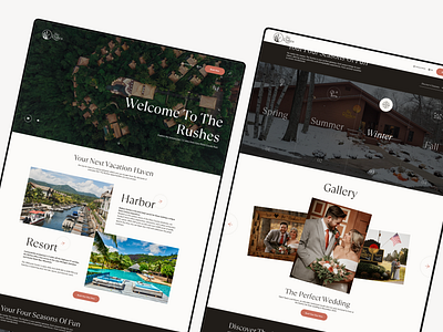 The Rushes Resort - Landing Page Redesign. design elegant design figma graphic design homepage hotel illustration landing page minimal design modern website resort resturant ui uiux ux web design website website design