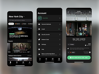 Event Ticketing App city events concert dark ui entertainment app event booking event calendar event planning event venue fests fun ineteractive design live events mobile app music sales app show sports tickets theater ticketing app user engagement