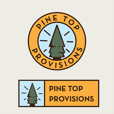 Pine Top Provisions brand brand design logo logo design pine top provisions pine tree