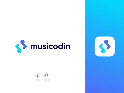 Music + Coding abstract logo brand identity business logo coding logo colorful logo design gradient logo illustration letter logo logo logo design logo idea minimal coding logo modern coding logo modern lettering modern logo music and coding logo music logo professional logo vector